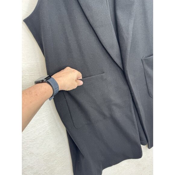 Joie Women's Black Midi Blazer Vest Open Size 2X Pockets Plus - Picture 9 of 11